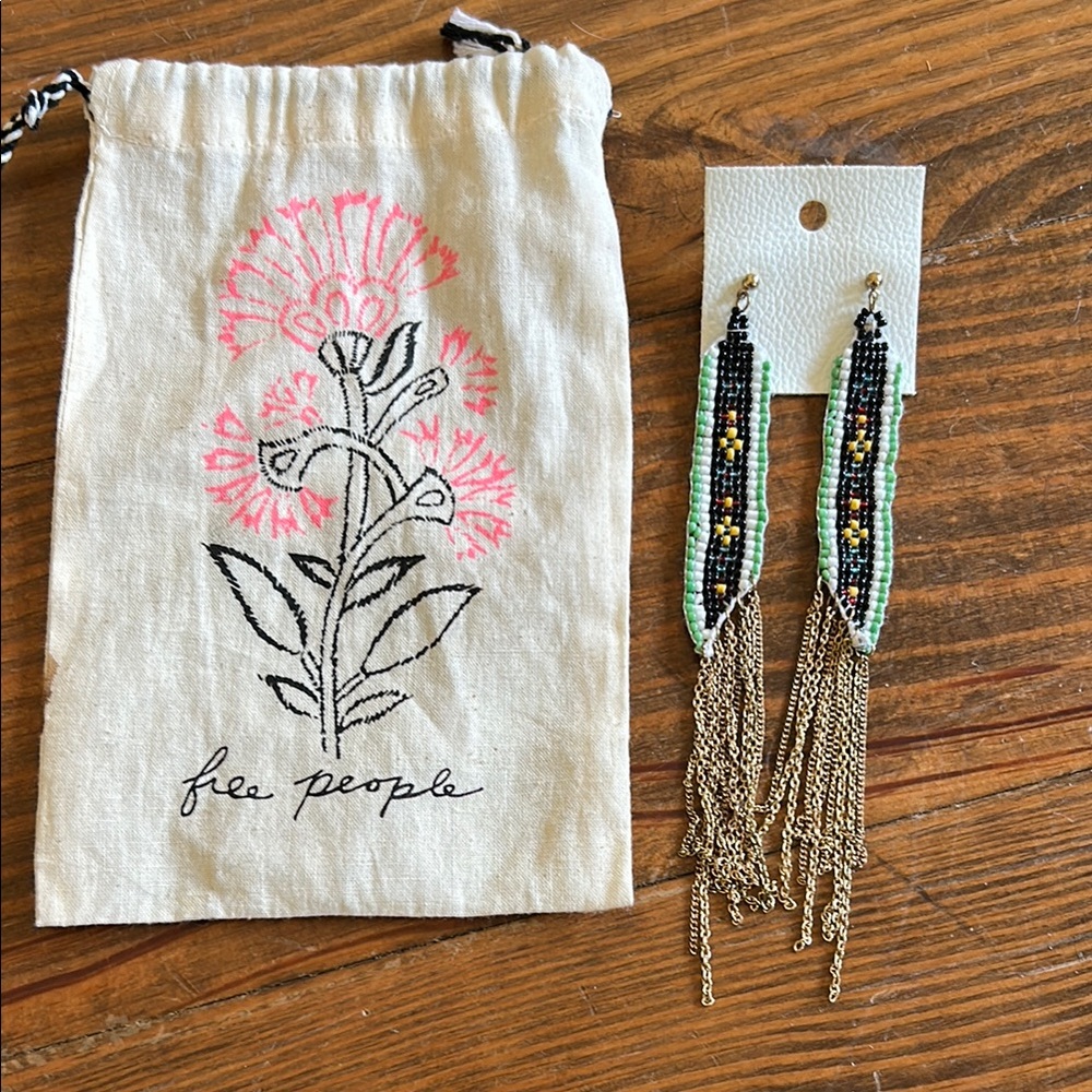 Free People Black and Gold Bohemian Earrings